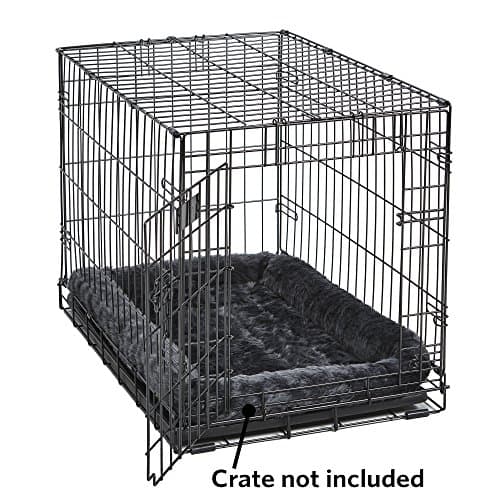 MidWest Homes for Pets Bolster Dog Bed Fits a 33.88cm Crate, 54cm x 33cm x 6.5cm Dog Bed or Cat Bed with Comfortable Bolster, Ideal for Small Dog Breeds, Gray, Model 40222-GY — view 2