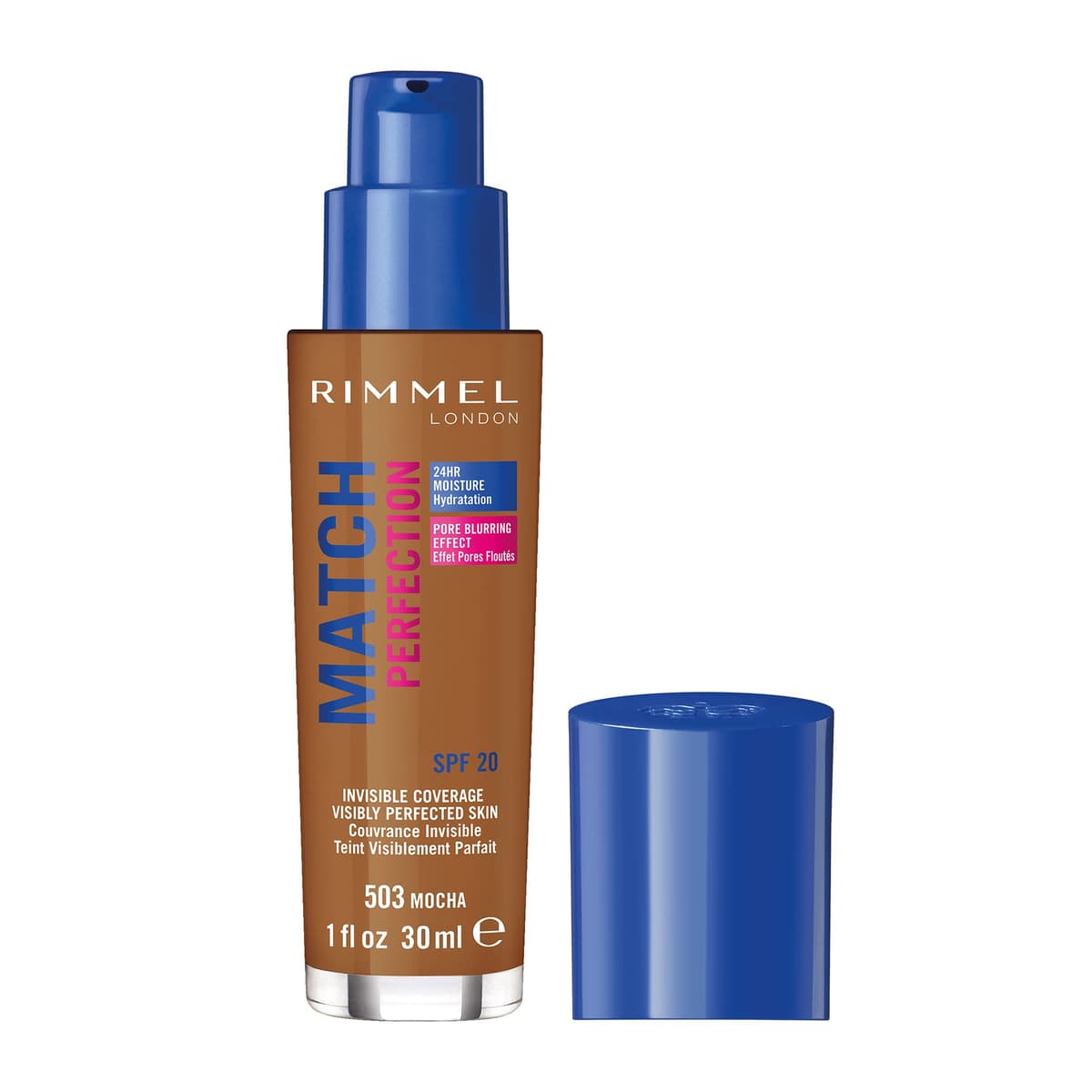 Rimmel Match Perfection Foundation 301 Warm Honey, Medium Coverage, 24hr Hydration, No Caking or Creasing, Lightweight, Reduces Imperfections, Invisible Coverage, SPF20, Cruelty Free — view 31