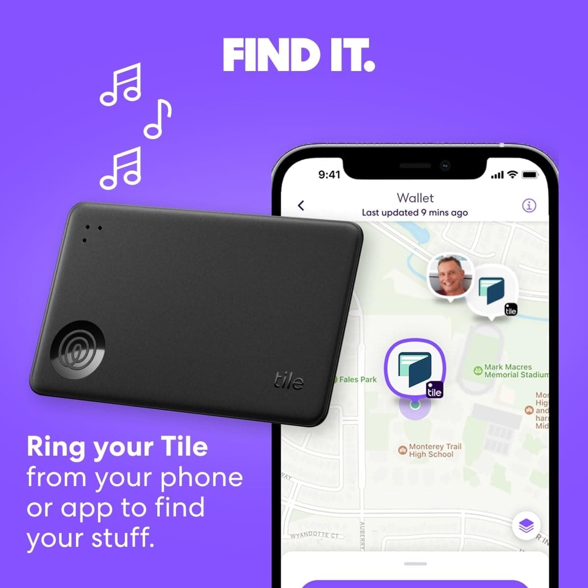 Tile by Life360 Starter Pack - Bluetooth Trackers and Item Finders for Keys, Wallets and More, Both iOS and Android Compatible, Phone Finder, Pack of 2 (Black Mate/Slim) — view 3
