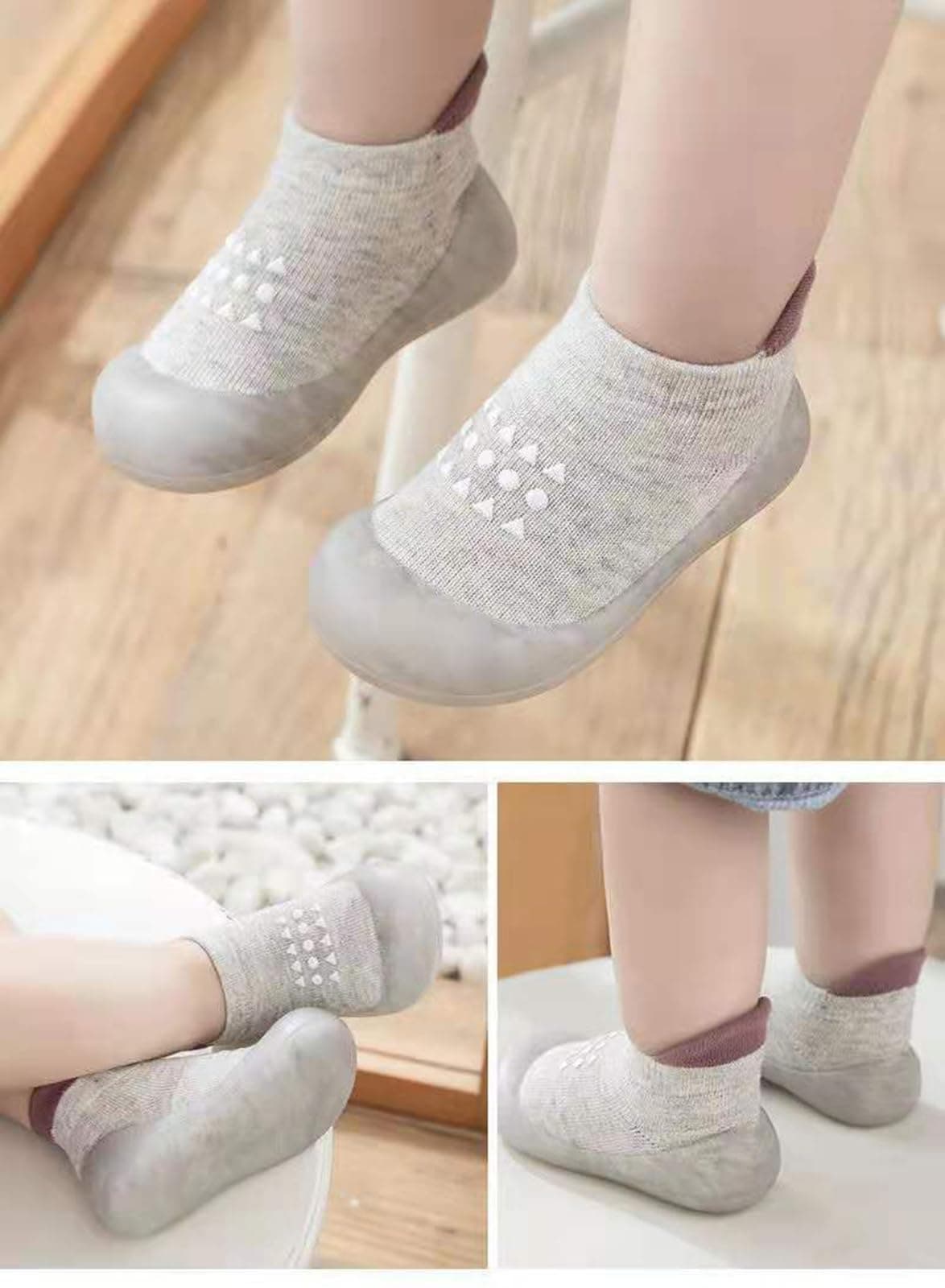 Zapatos Calcetines Bebé Niños Niñas Primeros Pasos Zapatos Bebé Calcetines Antideslizantes con Suela de Goma,6-24 Meses — view 2