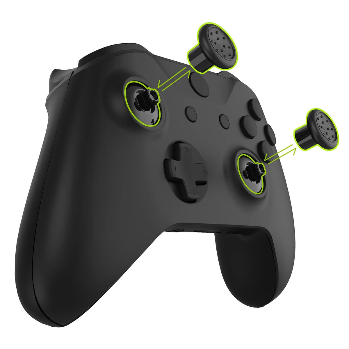 eXtremeRate ThumbsGear Joysticks Ajustables para Mando Xbox Series X S/One Elite/One S X - Joystick Ergonómico con Grip Convexo Cóncavo de 3 Alturas Thumbsticks para Xbox Control (Negro) — view 2