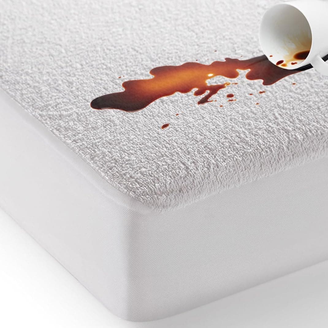 Bed'Ore 100% Waterproof Mattress Protector Terry Top - Deep 30cm Fitted Skirt - Waterproof Single Mattress Protector - Super Absorbent - Machine Washable - Single (90x190) cm