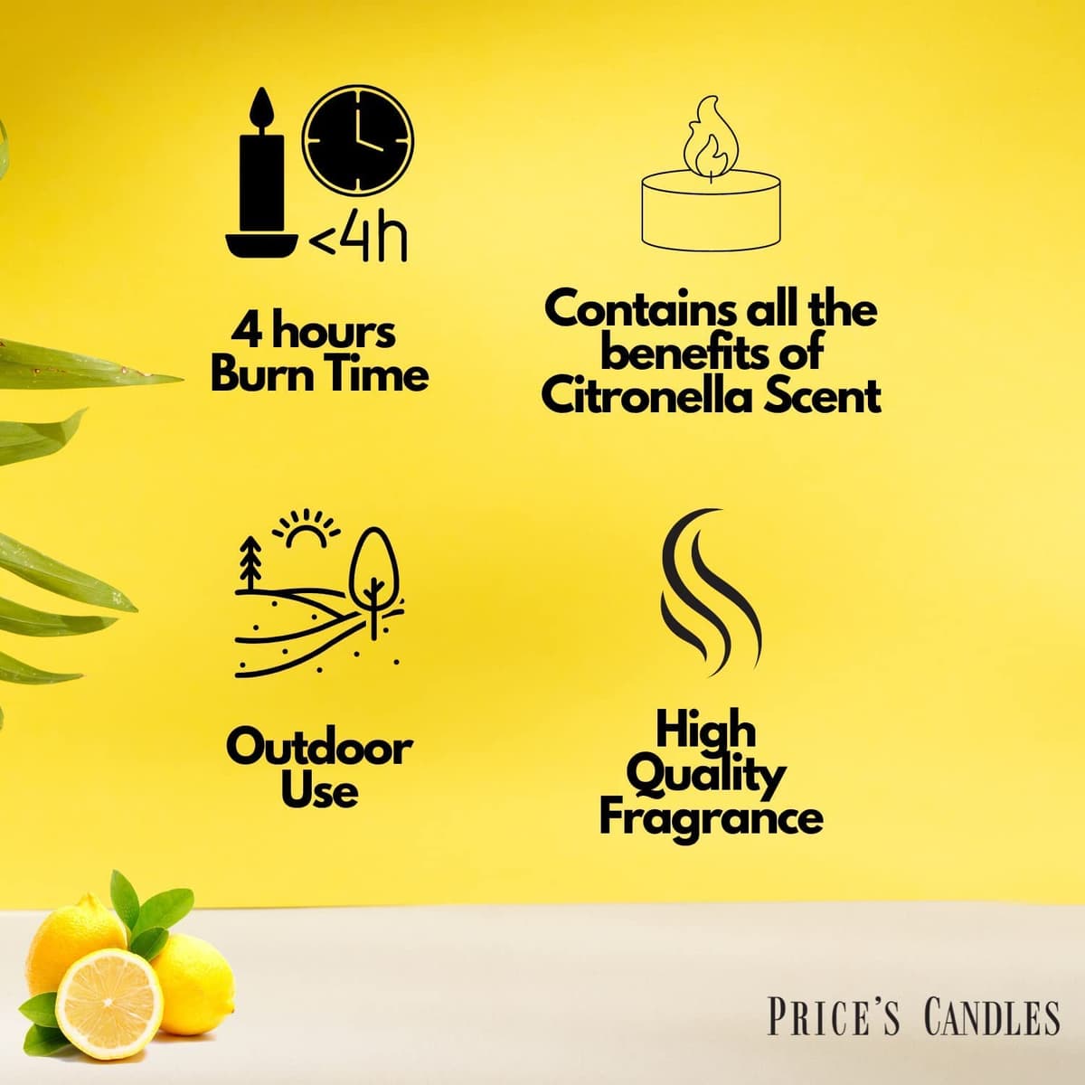 Price's Candles Citronella Tealights Pack of 25 (Citronella Range) — view 6