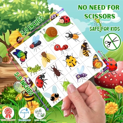 Bug Temporary Tattoos for Kids - 96 PCS Pre Cut Cute Insect Temporary Tattoo Stickers for Boys Girls, Ladybug Butterfly Bee Spider Birthday Party Decorations Favors Supplies Goodie Bag Fillers Gifts — view 3