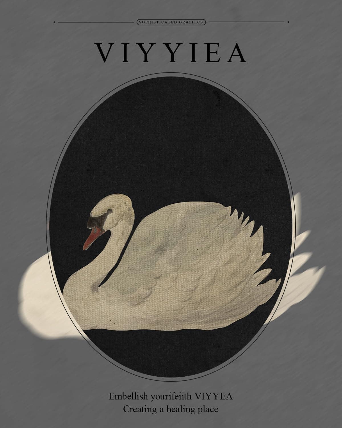 VIYYIEA Gold Framed Wall Art Canvas Print Home Decor Vintage Swan Decoration Grace Swan Art Painting Pictures Rustic Bathroom Wall Decor Animal Farmhouse Artwork for Living Room Bedroom Office 11x14in — view 4