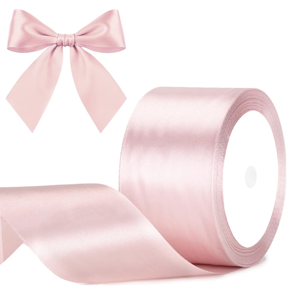 G2PLUS Baby Pink Satin Ribbons 10mm: Thick Fabric Gift Wrap Ribbons for Crafting, Party Decoration, 22m — view 70