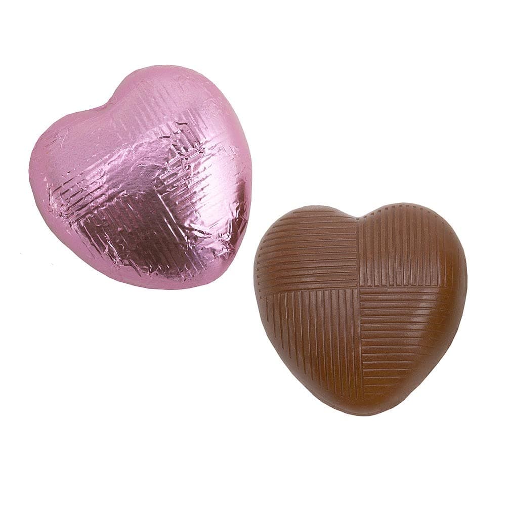 Italian Options Milk Chocolate Foiled Hearts, 100 Chocolates, Pink Foil — view 2