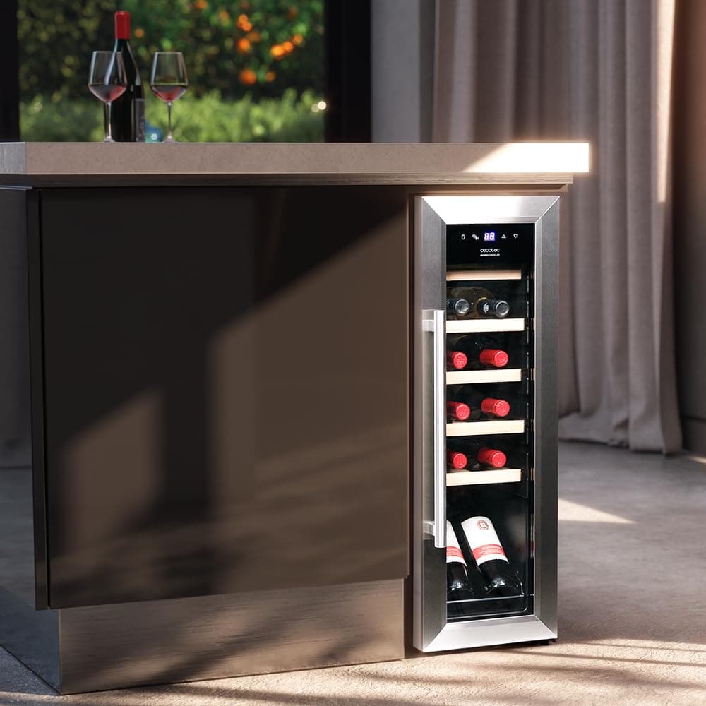 Cecotec Vinoteca 12 Botellas Bolero GrandSommelier 1230 CoolWood Compressor. 32 Litros, Sistema Compresor, Alto Rendimiento, Temperatura Regulable, Luz LED Interior, Control Táctil — view 4