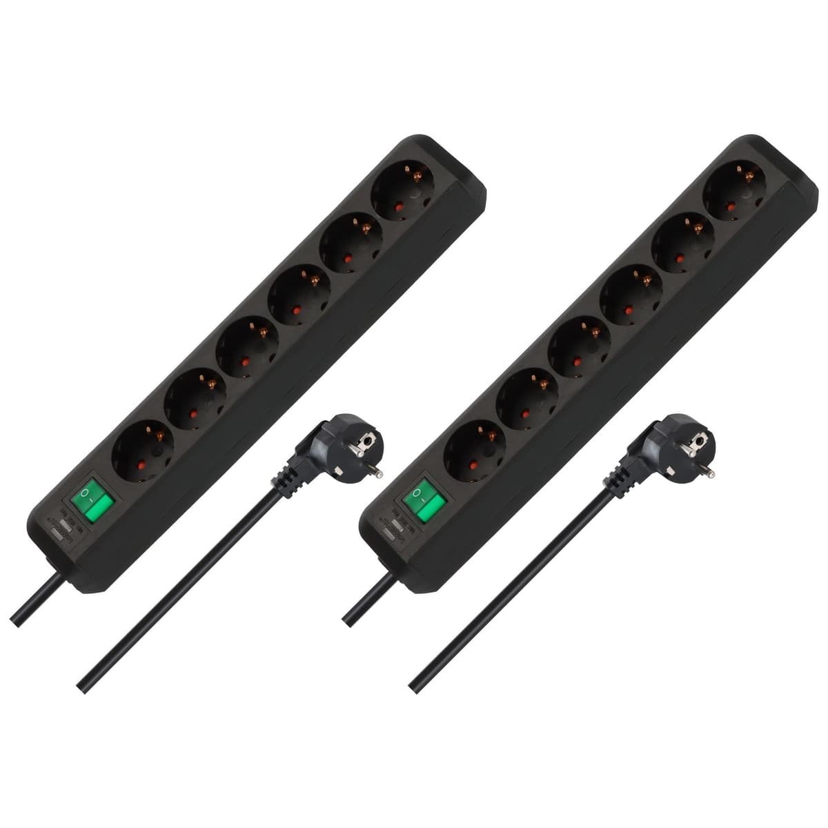 Brennenstuhl Eco-Line regleta de enchufes con 6 Tomas de Corriente (Cable de 1,5m, Interruptor) Negro