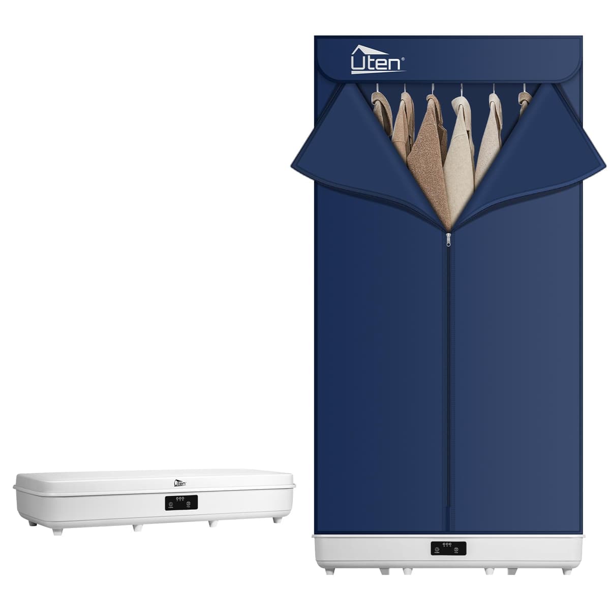 Uten Secadora de Ropa Eléctrica Portátil 1.7m, 1500W Secadora Plegable, Instalación y Almacenamiento Rápido, Capacidad de 15kg, Temporizador de 180 Min y Función de Calefacción PTC, Reducción de Ruido — view 10