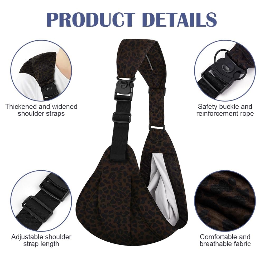 Baby Carrier, Portable Toddler Sling Carrier with Adjustable Thick Shoulder Straps, Soft Baby Sling for Newborn Up to 3-24 Months, Breathable and Comfortable(Leopard) — view 3
