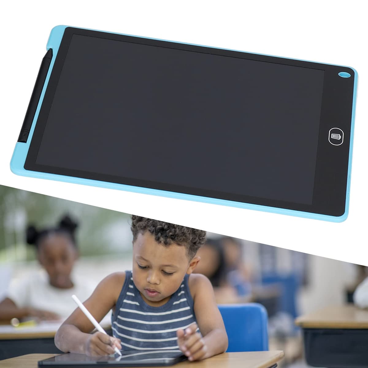 Tableta de escritura LCD, tablero electrónico de escritura a mano de 12 pulgadas, almohadilla de dibujo creativa para niños (Azul) — view 5
