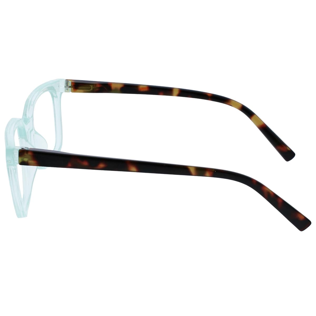 OPULIZE KOI Reading Glasses - Elegant Wide Rectangular Frame - Optimum Vision - Men Women - Spring Hinges, 1 Pack - Aqua — view 6