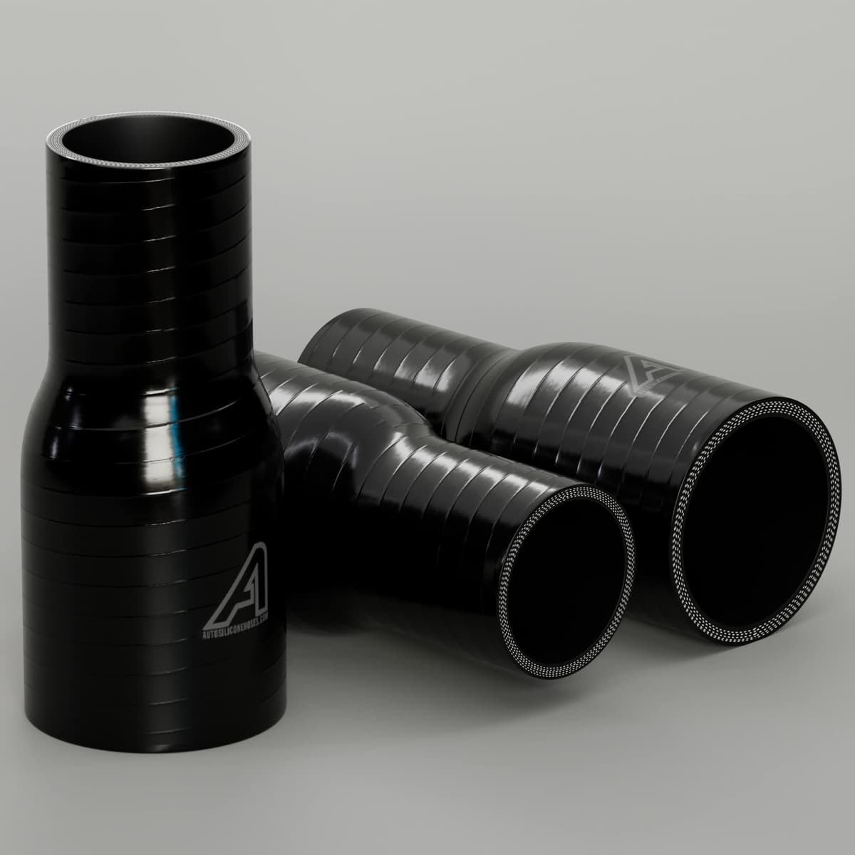 25mm > 19mm Silicone Hose Straight Reducer Black — view 4