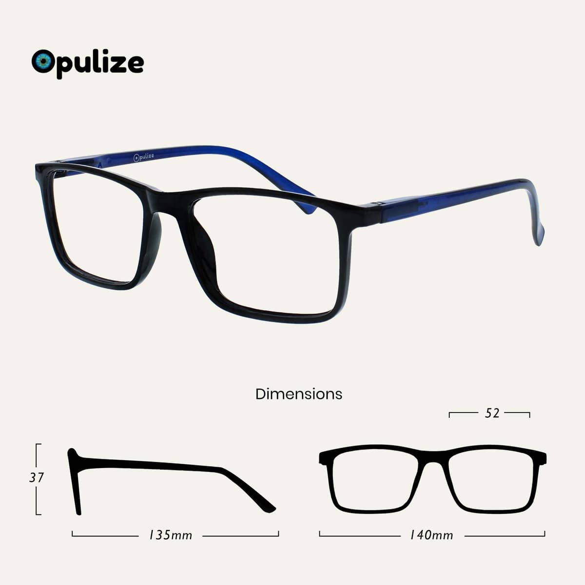 OPULIZE INK Gafas de Lectura - Pack de 3 - Montura Rectangular Grande - Negro Gris Rojo - Hombre Mujer - Bisagras de Muelle - RRR4-17Z - +2.00 — view 2