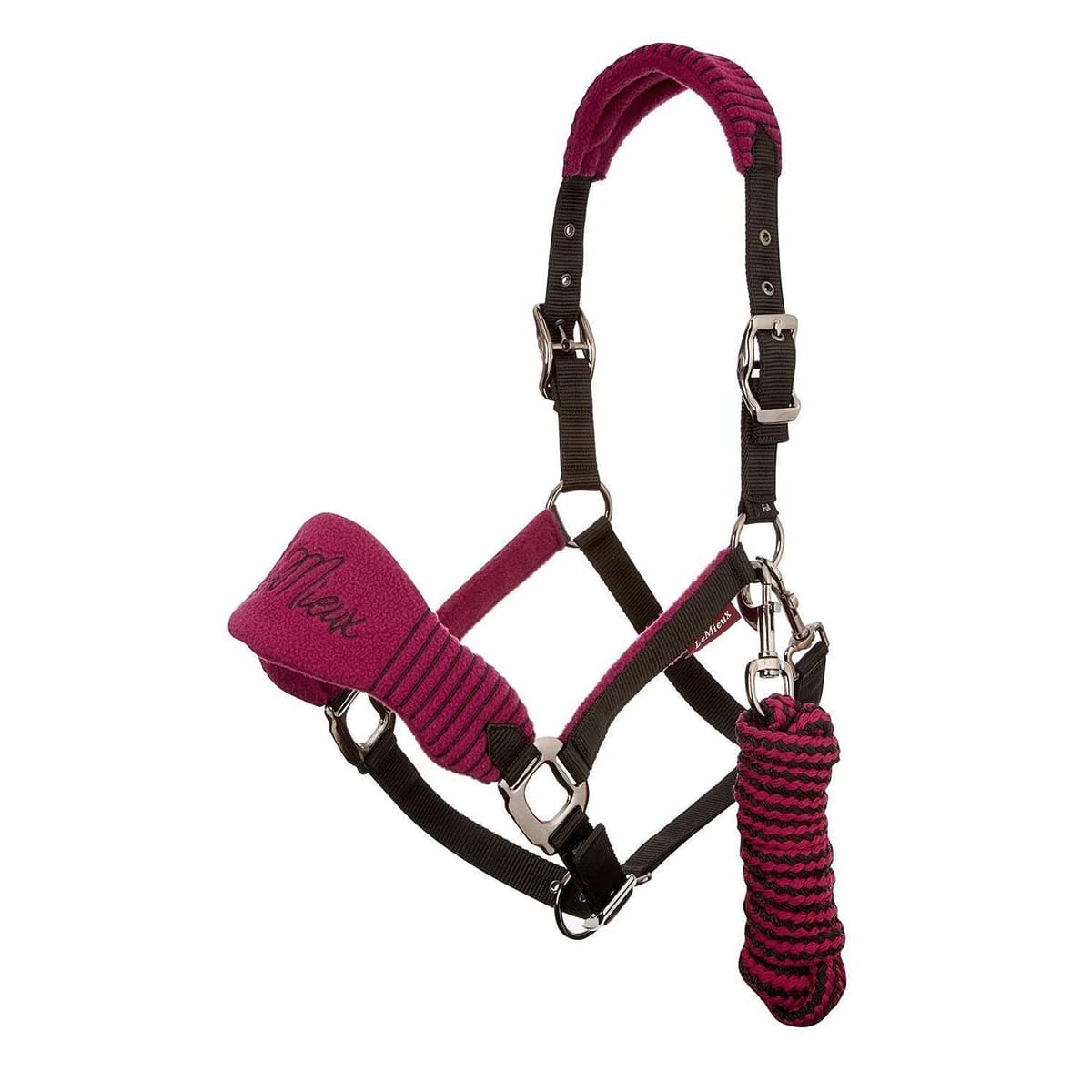 LeMieux Vogue Fleece Headcollar with Lead Rope - Extra Padding, Adjustable at Curb and Poll Strap — view 5