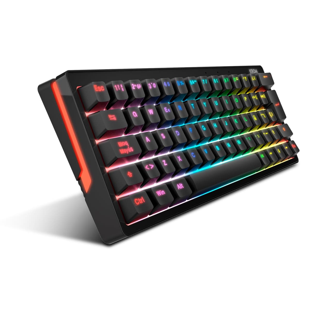KROM Kalista - Teclado Gaming de Membrana RGB Rainbow, Formato 62%, Modo Gaming, N-19 Anti-ghosting, Windows | Mac, Layout español, Negro — view 21