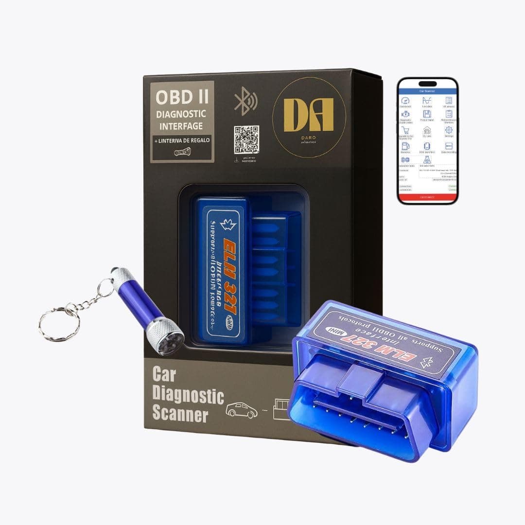 DARO OBD2 Bluetooth ELM327 – Multi-brand Car Diagnosis Reader and Machine in Spanish – OBD2 Diagnosis Scanner Compatible with Android and iOS – Set with External Flashlight to Locate OBD Port — view 5