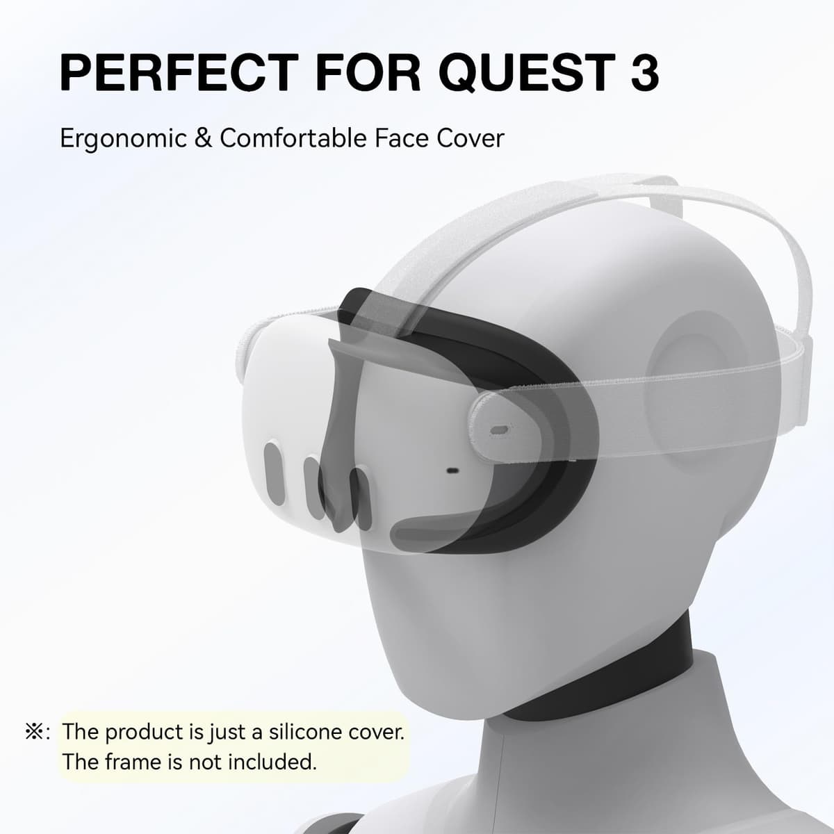 APEXINNO Silicone Face Cover for Meta Quest 3 Facial Interface, Face Pad Cushion for Oculus Quest 3 Accessories, VR Face Mask, Sweatproof — view 6