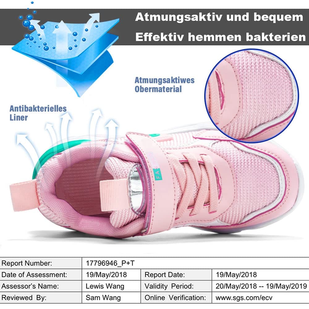 Zapatillas Niña Niño Zapatillas de Deporte para Niños Niñas Sneakers Transpirable Cómodos Zapatos Casuales Antideslizante Sneakers Unisex-niños 26EU-37EU — view 5