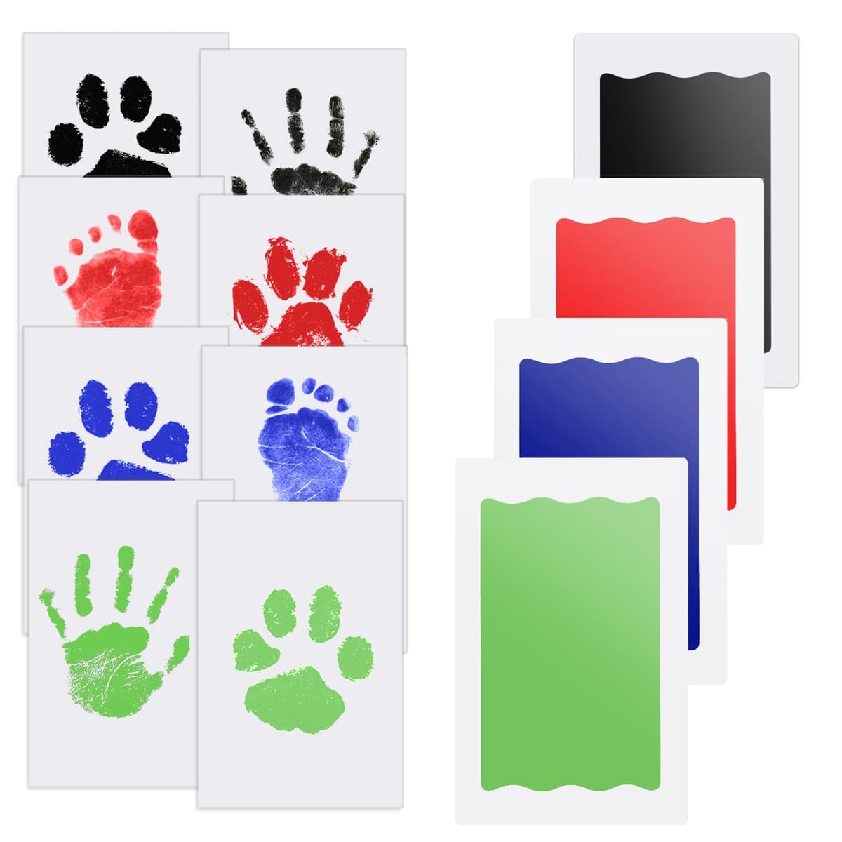 Nabance Baby Handprint and Footprint Kit, 3 Ink Pads with Clean-Touch, 6 Imprint Cards, Pet Paw Inkless Print, Safe Non-Toxic for Feet and Hands, Family Keepsake - Black — view 11