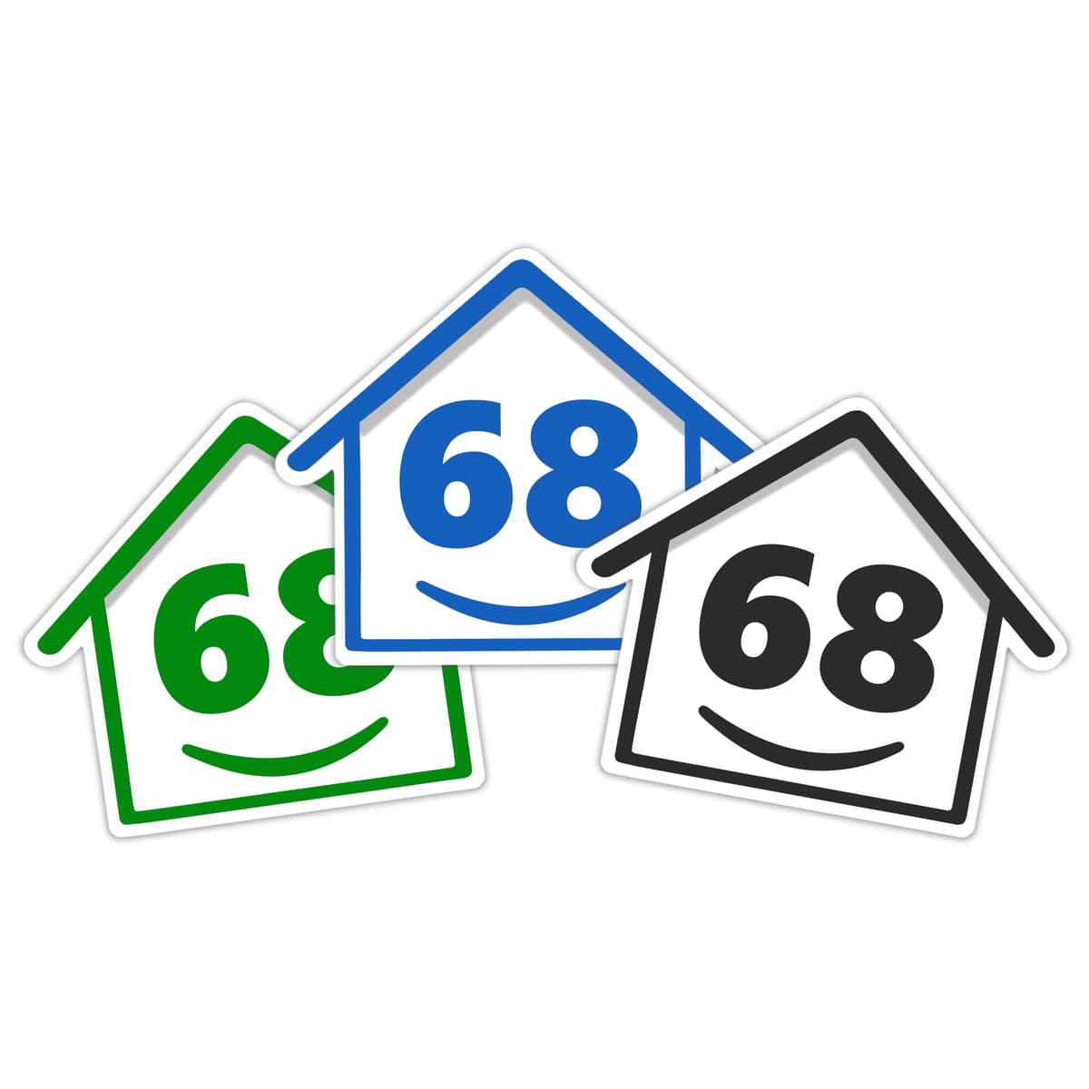 3 x Bin Numbers for Wheelie Bins, 1-99, 15cm ‘Happy House’ Colour Design Dustbin Stickers, Easy Application Stick On Number Stickers - Weatherproof Self Adhesive Vinyl – Blue, Black and Green (1) — view 44