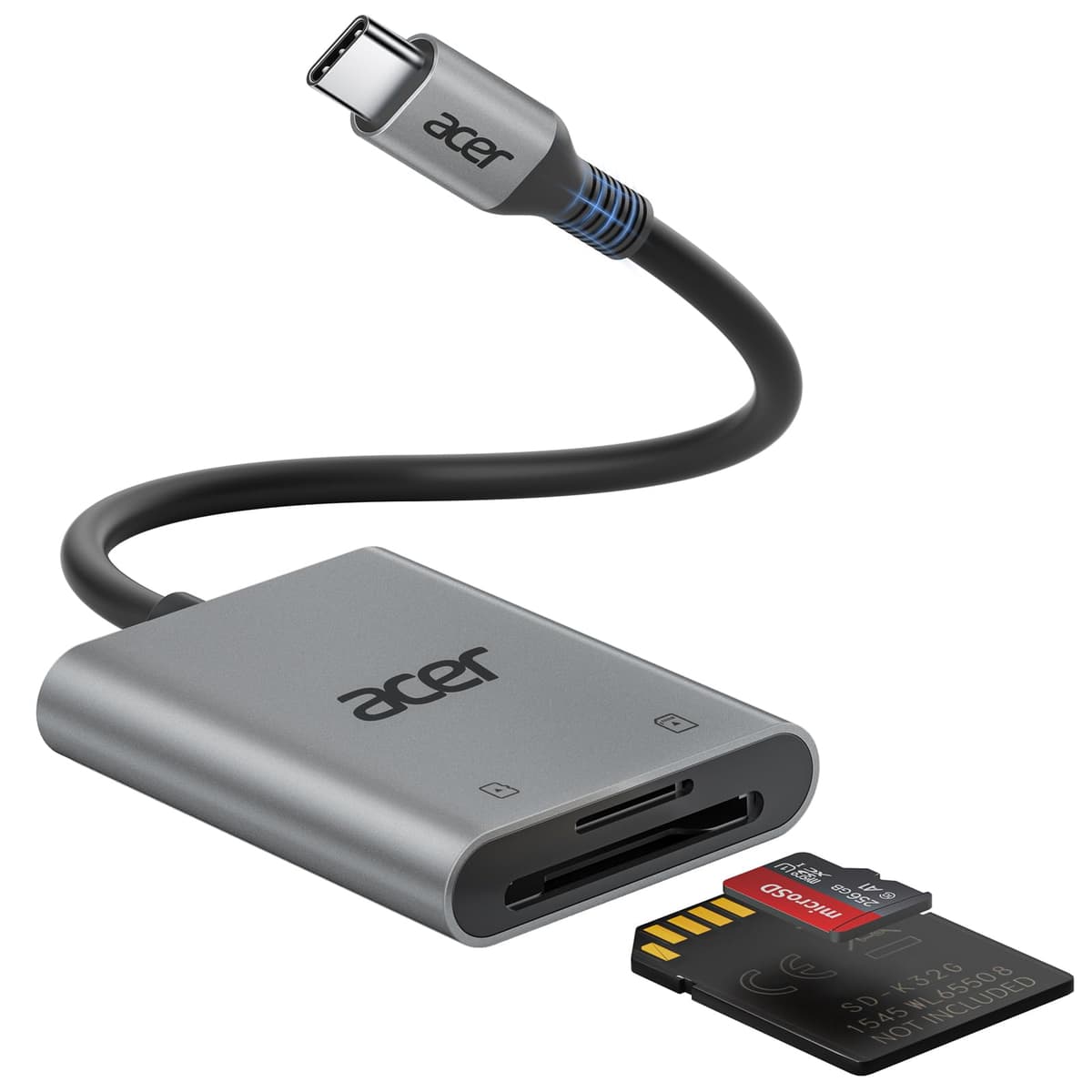 Acer USB-C SD Card Reader, High Speed Type-C Micro SD Card Adapter, USBC External Memory Card Reader SDXC, Micro SDXC Card, Compatible with MacBook Pro/Air, Acer Laptop, iPhone 16, Camera - Blue — view 11