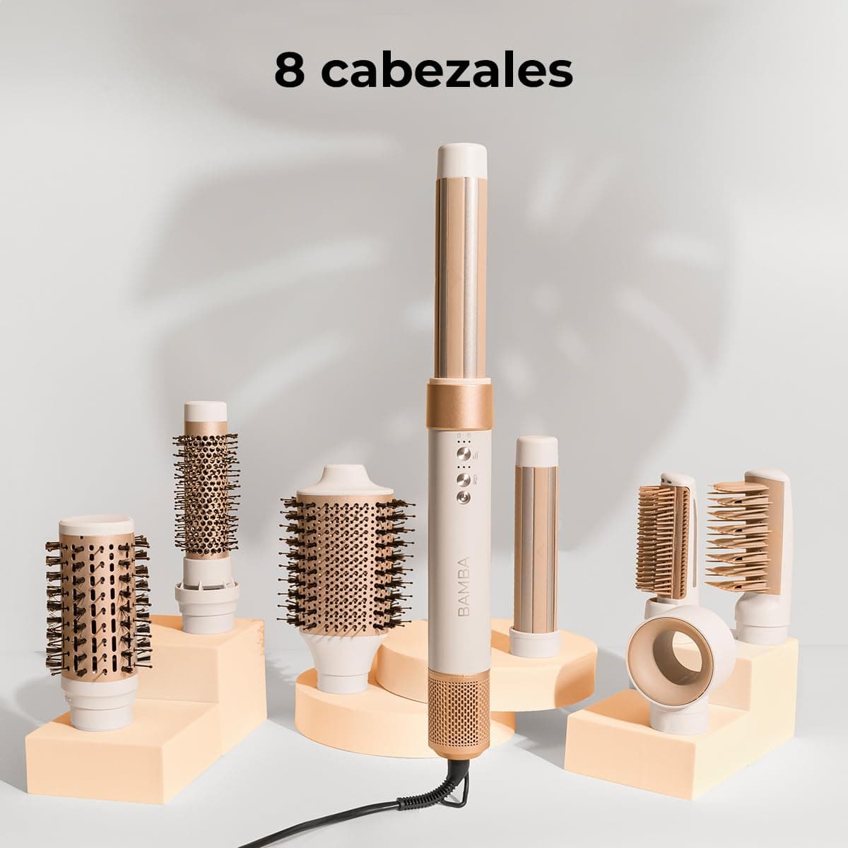 Cecotec Cepillo de Aire Secador Moldeador Alisador Multifunción 8 Cabezales CeramicCare AirGlam Champagne. 1400W, Tecnología Coanda, 3 Velocidades, 3 Temperaturas, Control Inteligente Calor, 110000rpm — view 2