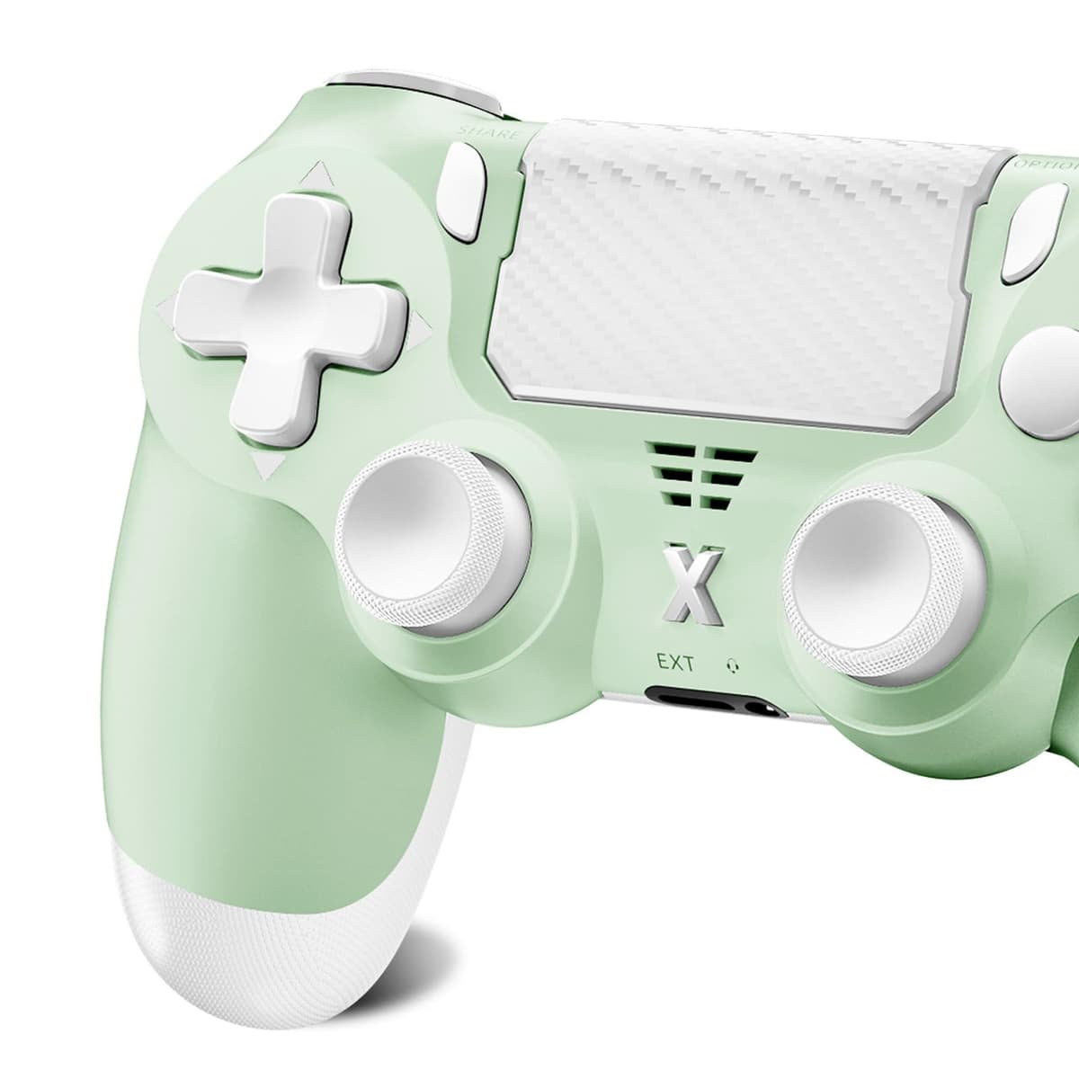 Suoxiom Wireless Controller for PS4, Game Controller for P4/Slim/Pro/PC, Bluetooth Gamepad Joystick with Vibration Touch Panel, Upgraded Six-Axis Sensor, 3.5mm Audio Jack (Light Green)