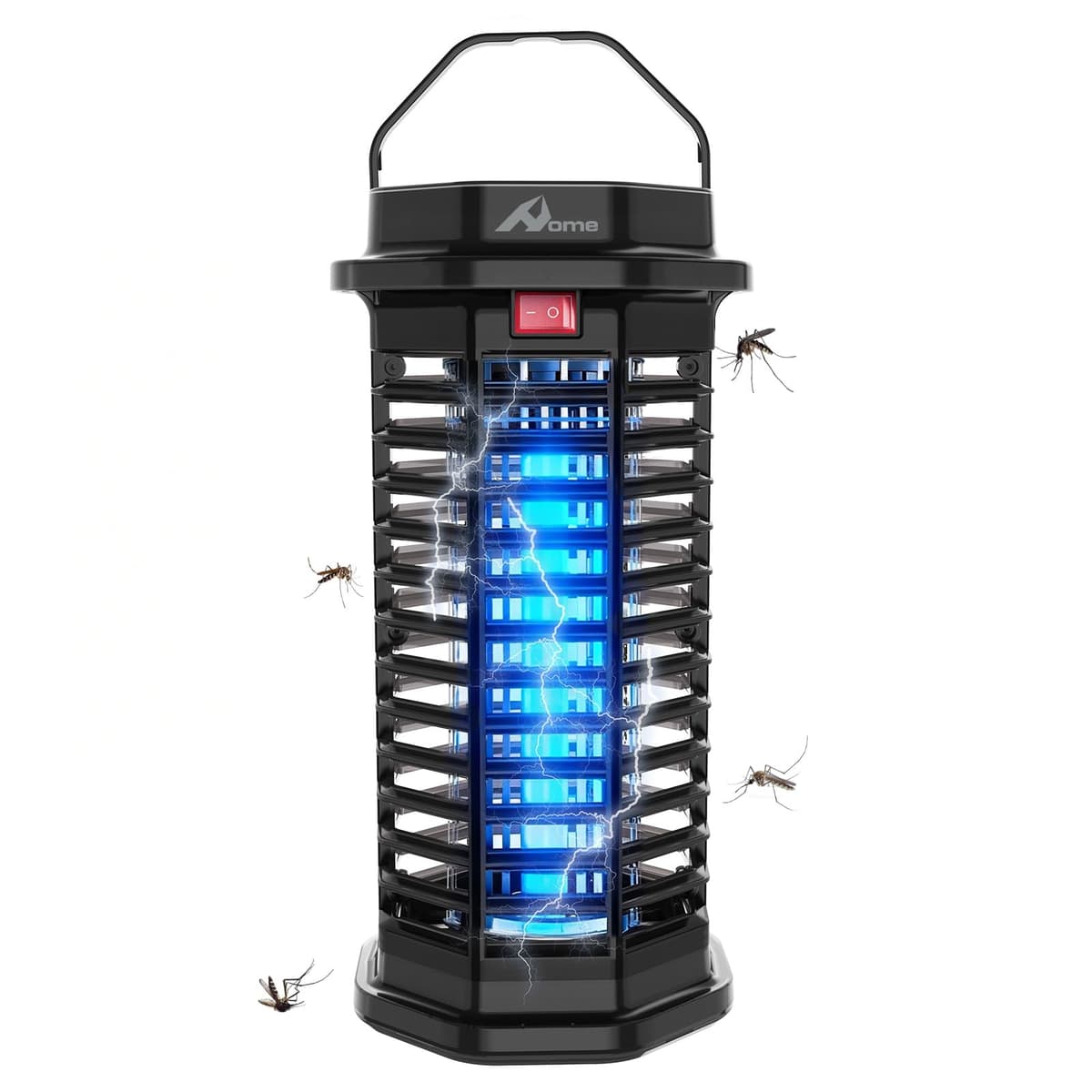 Mata Mosquitos Eléctrico, Lámpara Antimosquitos para Uso en Interiores y Exteriores, Antimosquitos Eléctrico UV 365-395 NM, IPX4 Impermeable, 4200 V, Bandeja Extraíble