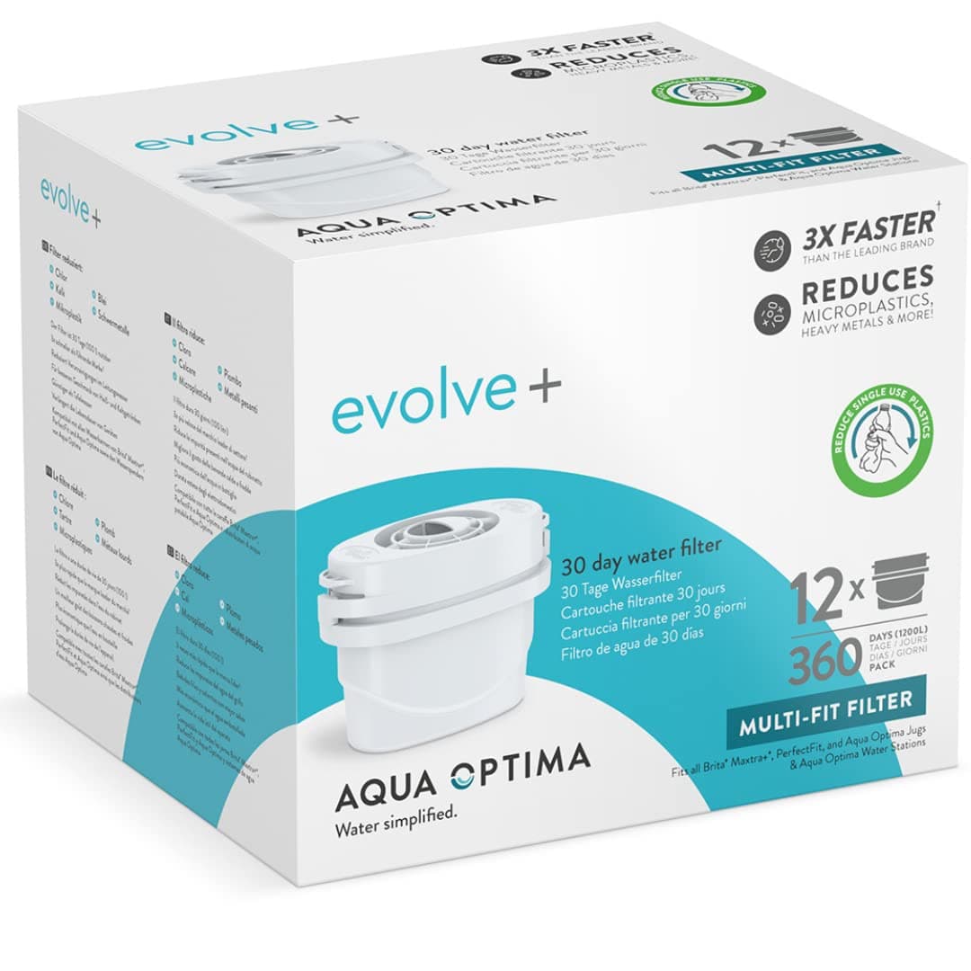 Aqua Optima Filtros Evolve+ - Compatible con Jarras Brita y Filtros Maxtra* - Reduce Cal, Cloro y Otras Impurezas (12)