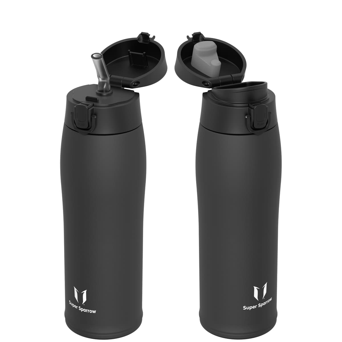Super Sparrow Insulated Water Bottle - Travel Mug - 500ml, 750ml，950ml - Stainless Steel Water Bottles - BPA Free - Leakproof Metal Bottles - Includes 2 Lids, Straw Lid & Spout Lid — view 19