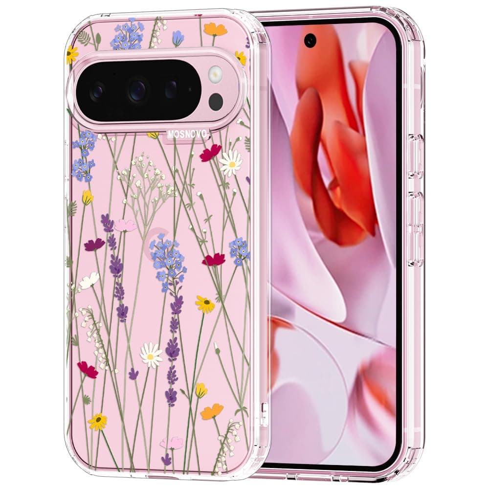 MOSNOVO Case for Google Pixel 9 & Pixel 9 Pro, [Buffertech 6.6ft Military-Grade Drop Protection] [Anti Peel Off Tech] Clear TPU Bumper Phone Case Cover Design - Eucalyptus — view 118