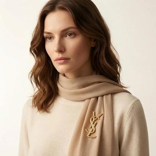 Women's brooches and pins, including vintage-style gold brooches with twisted designs, as well as elegant scarf and shawl-collar brooches—accessories that add a touch of style to dresses, coats, and jackets — view 3