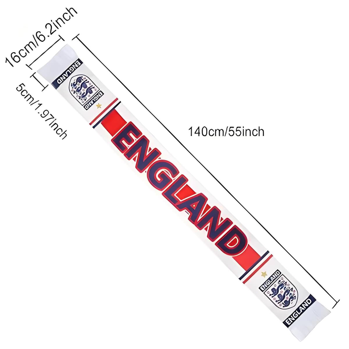 England Football Scarf, 2026 World Cup Football Scarf for Party Decoration, England Football Supporters Gear Scarf, Fans Scarf for Football Match(145 * 17CM) — view 5