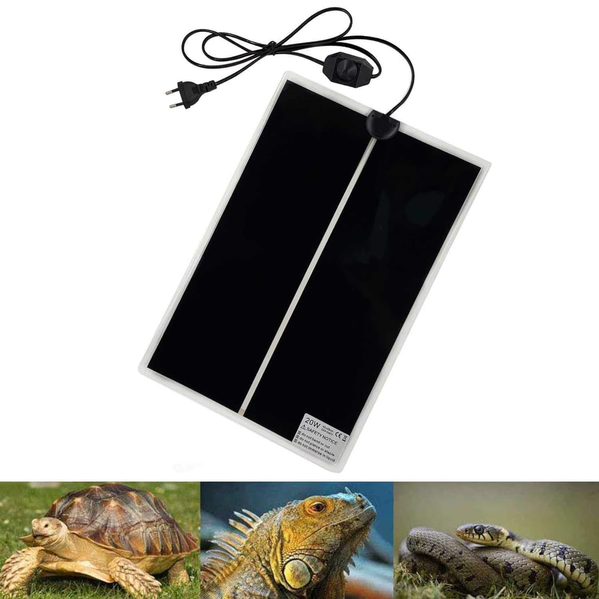 Manta Calefactora para Reptiles, 2 PIEZAS Almohadilla Térmica para Reptiles con Temperatura Ajustable para Reptiles Tortuga Serpientes Lagartos Geckos -Tapetes Térmicos para Terrarios(28x15CM) — view 6