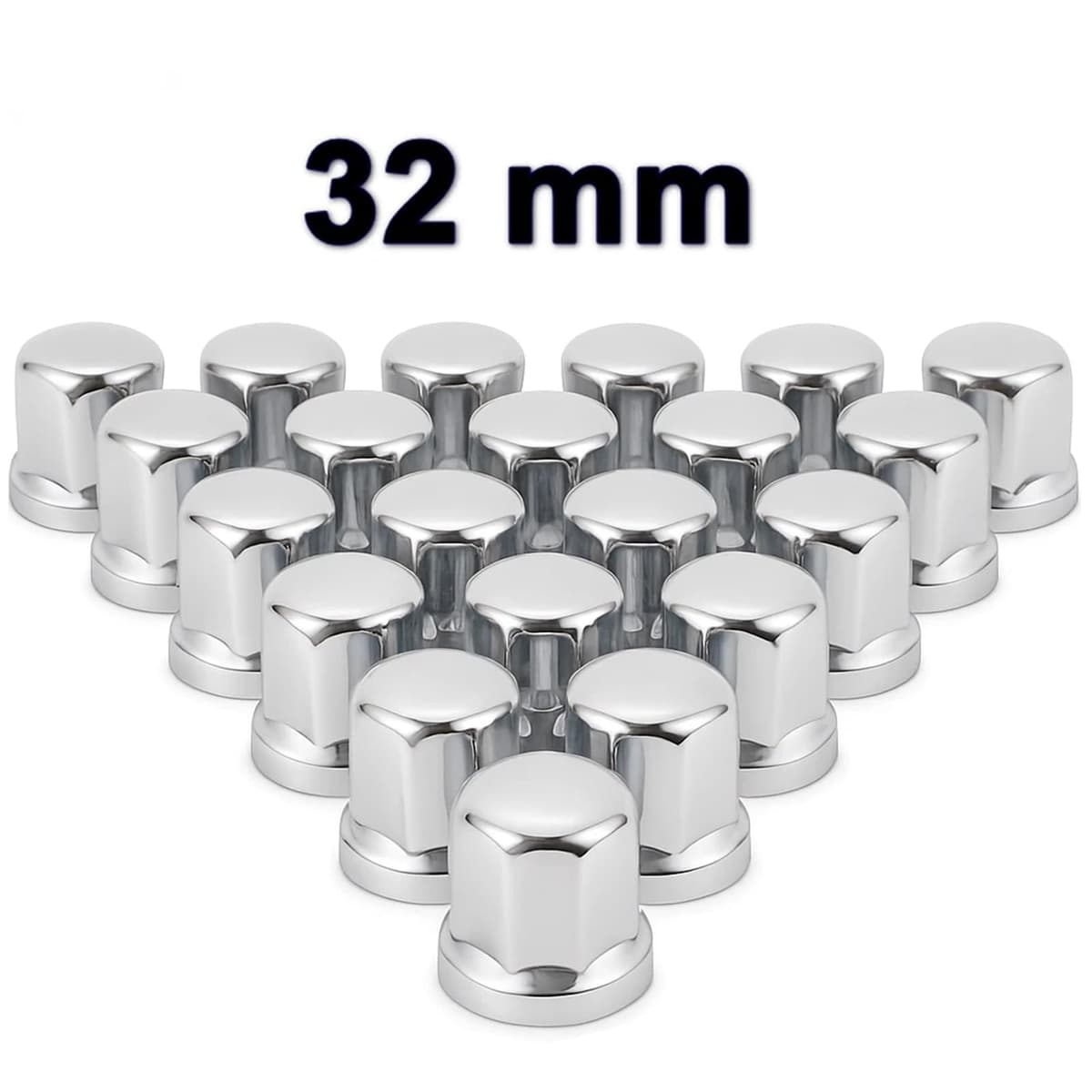 25 tapas para tuercas de rueda, 32 mm, cromadas, para camiones, remolques, camiones, etc — view 4