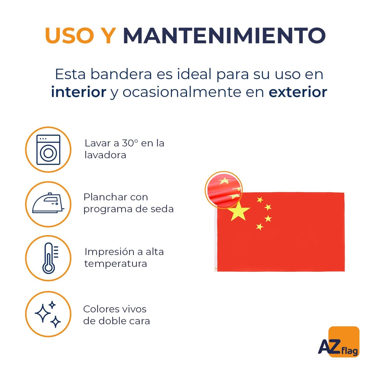 AZ FLAG - Bandera China - 90x60 cm - Bandera China 100% Poliéster Con Ojales de Metal integrados - 50g - Colores Vivos Y Resistente A La Decoloración — view 5