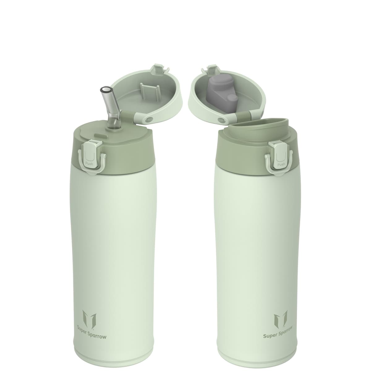 Super Sparrow Insulated Water Bottle - Travel Mug - 500ml, 750ml，950ml - Stainless Steel Water Bottles - BPA Free - Leakproof Metal Bottles - Includes 2 Lids, Straw Lid & Spout Lid — view 39