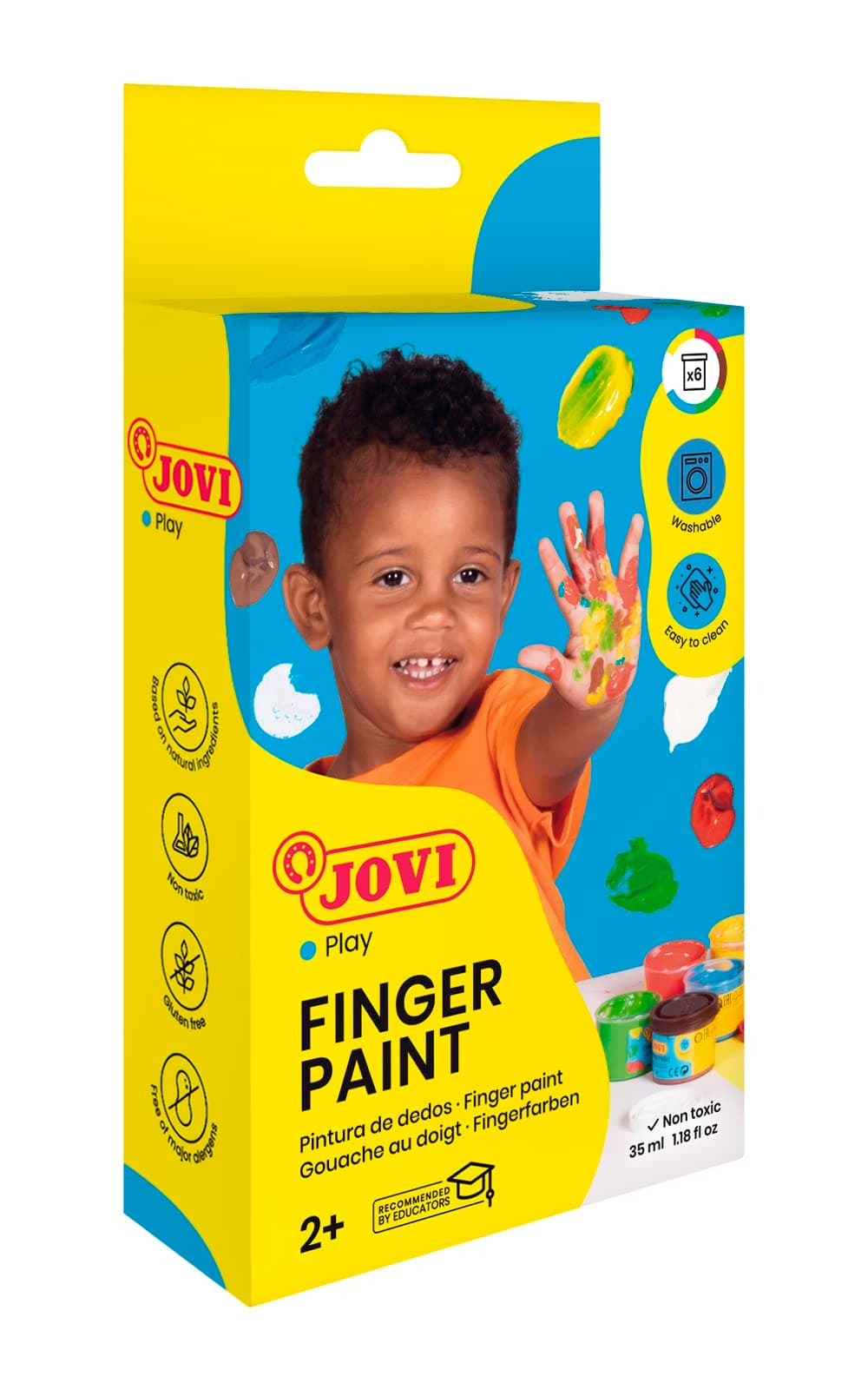 Jovi - Pintura de dedos - estuche de 6 botes de 35 ml - a partir de 2 años - ingredientes naturales - sin gluten — view 3