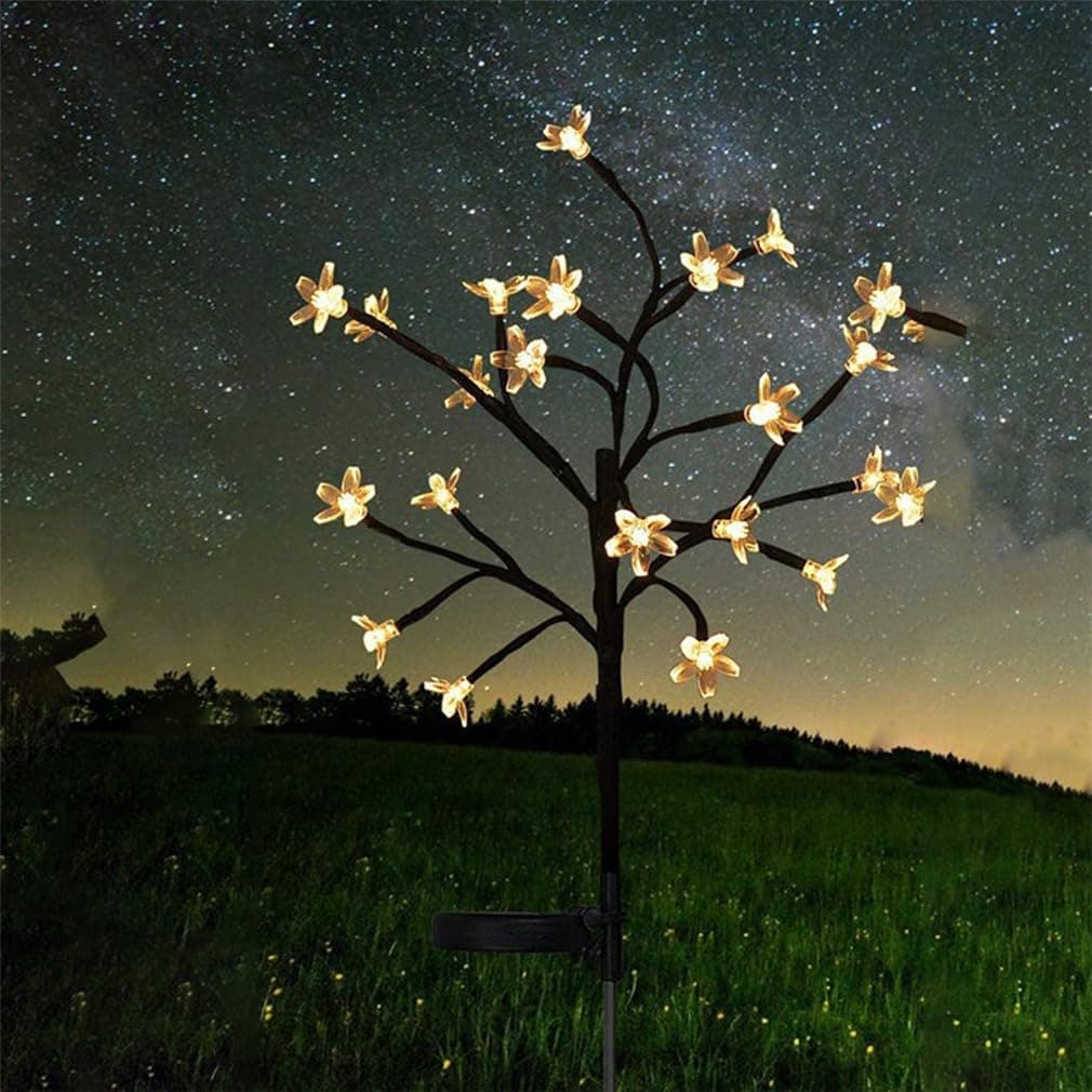 Outdoor Waterproof Cherry Blossom Multicolor Solar Garden Lights, Multicolor Garden Decorative Waterproof Lights with Solar Charge Pane, For Patio, Lawn, Pathway (Warm,Bee) — view 11