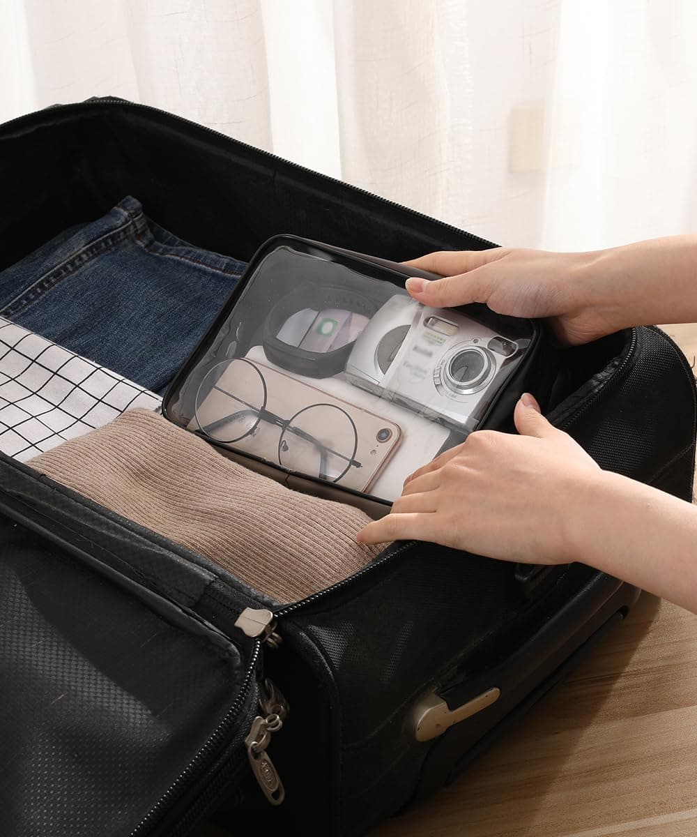 MOCOCITO Neceser Transparente con 8 Botellas de Viaje (MAX.100ml) y 1 Bolsa de Vuelo para Líquidos (20x20 CM,1L), Bolsa de Cosméticos Impermeable para Hombre y Mujer — view 9