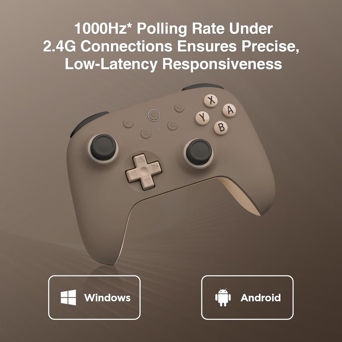 8Bitdo Ultimate 2C Wireless Controller for Windows PC and Android, with 1000Hz Polling Rate, Hall Effect Joysticks and Hall Triggers, and Remappable L4/R4 Bumpers, Turbo Function (Brownie) 2.4G Blue — view 4