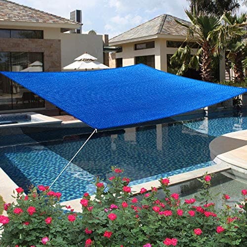 HOMA 20' x 20' Blue Rectangle Sun Shade Sail Canopy, 95% UV Blockage Awning Shelter Fabric Cloth Screen for Patio Outdoor Backyard - Heavy Duty Commercial Grade (Custom Size - Made in USA) — view 5