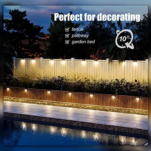 SOLPEX Solar Deck Lights Outdoor 16 Pack,Step Light Waterproof,Warm White — view 4