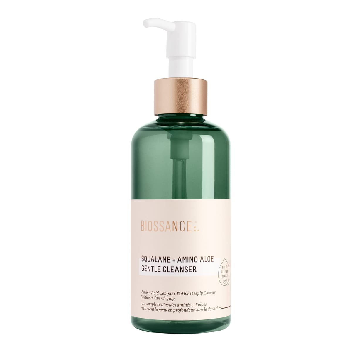 BIOSSANCE Squalane + Amino Aloe Gentle Face Wash 200ml– Foaming Facial Cleanser Gel – Hydrating for All Skin Types – Removes Makeup & Deeply Cleans Pores with Moringa Extract – Soothes with Aloe Vera