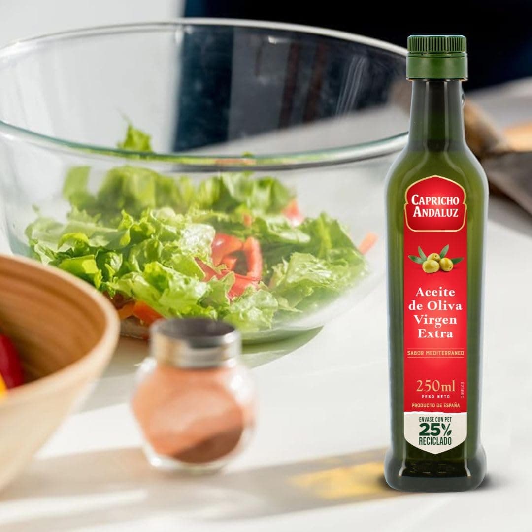 Capricho Andaluz - Aceite de Oliva Virgen Extra Botella PET 250ml Origen Español, Prensado en Frío, Formato Práctico para Cocinar, Aliñar y Uso Diario — view 3