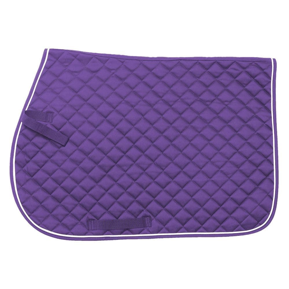 Tough 1 EquiRoyal Square Quilted Cotton Comfort English Saddle Pad, White — view 4