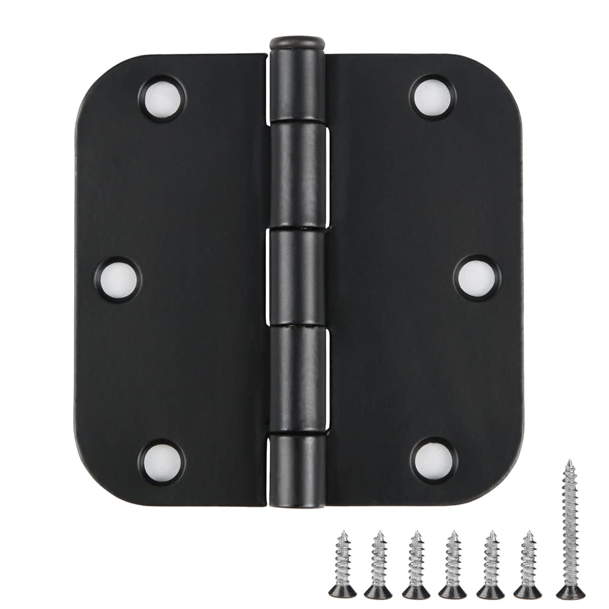 1 Pack Ball Bearing Door Hinges Matte Black 3.5 Inch 5/8" Radius Round Anti Squeak Interior 3-1/2"Flat Iron Bifold Standard Office Bedroom Indoor for Doors 3 ½" Hardware Home House Decor Accessories — view 27