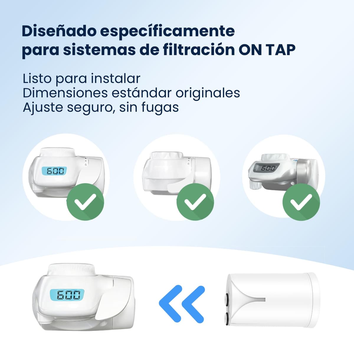 GLACIER FRESH Filtro de agua de ultrafiltración GF-67-UF compatible con Brita® On Tap® V, Brita® On Tap® Pro V-MF, sistema de filtración de agua, reduce el cloro, metales pesados, PFAS (2 piezas) — view 5